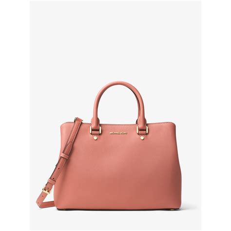 michael kors savannah misty rose|Savannah Large Saffiano Leather Satchel .